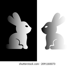 rabbit icon on a white background, vector illustration