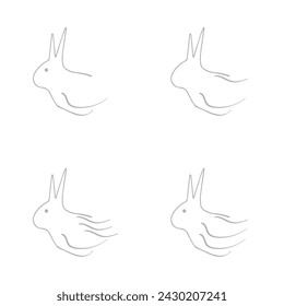 rabbit icon on a white background, vector illustration