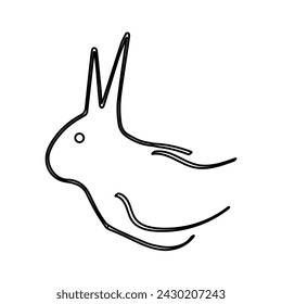 rabbit icon on a white background, vector illustration