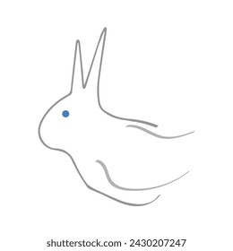 rabbit icon on a white background, vector illustration