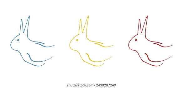 rabbit icon on a white background, vector illustration