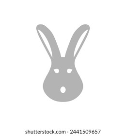 rabbit icon on a white background, vector illustration