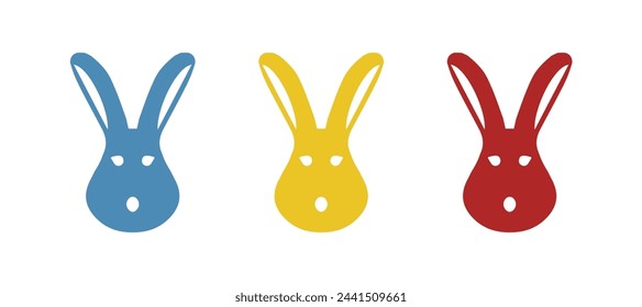rabbit icon on a white background, vector illustration