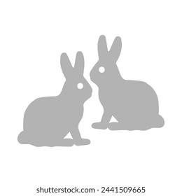 rabbit icon on a white background, vector illustration