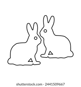 rabbit icon on a white background, vector illustration