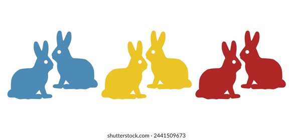 rabbit icon on a white background, vector illustration