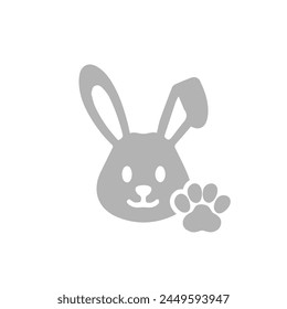 rabbit icon on a white background, vector illustration