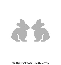 rabbit icon on a white background, vector illustration