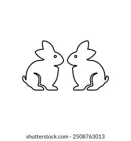 rabbit icon on a white background, vector illustration