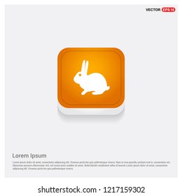 rabbit Icon Orange Abstract Web Button - Free vector icon