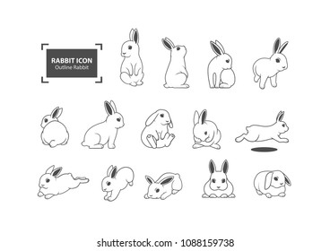 Rabbit icon outline