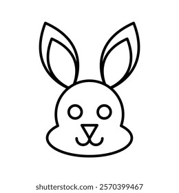 Rabbit icon Outline thin set