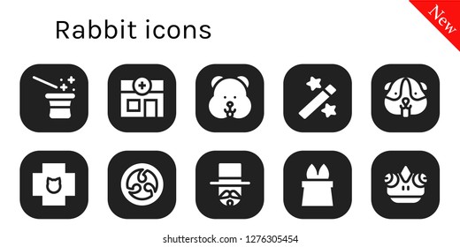  rabbit icon set. 10 filled rabbit icons. Simple modern icons about  - Magician, Veterinary, Hamster, Magic, Kamon, Chameleon