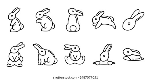 Rabbit Icon Set Collection Bundle