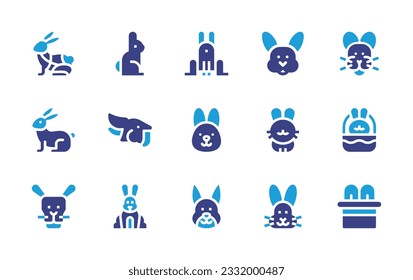 Rabbit icon set. Duotone color. Vector illustration. Containing rabbit, bunny.