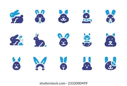 Rabbit icon set. Duotone color. Vector illustration. Containing easter bunny, rabbit.