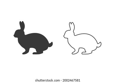Rabbit icon set vector flat style