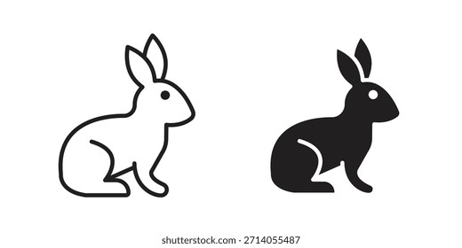 Rabbit icon silhouette vector designs. Editable Strokes