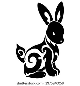 Rabbit icon silhouette Vector illustration
