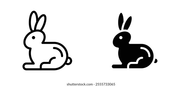 Rabbit icon symbol collection on white background.