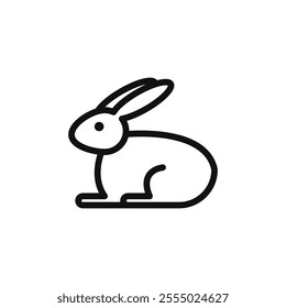 Rabbit icon Symbol mark in Outline style