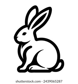 Kaninchen-Symbol. Konturvektordarstellung