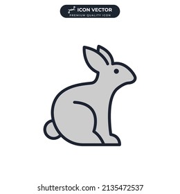 plantilla de símbolo de icono de conejo para el logotipo de colección de diseño gráfico y web ilustración vectorial