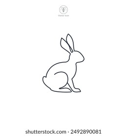 Rabbit icon symbol vector illustration isolated on white background