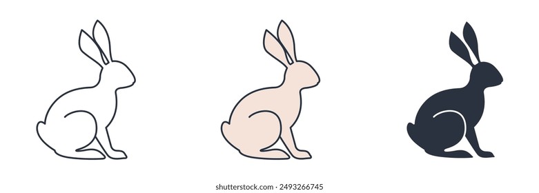 Rabbit icon symbol vector illustration isolated on white background