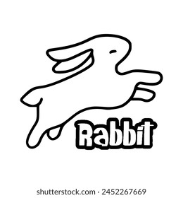 Rabbit icon. Template isolated on white background. 2D simple flat style graphic design. Can be used for any purposes. Vector EPS10 