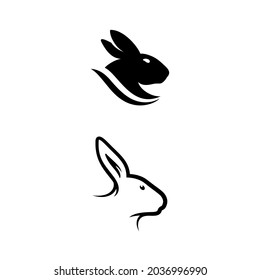 Diseño de ilustraciones vectoriales de iconos de conejo