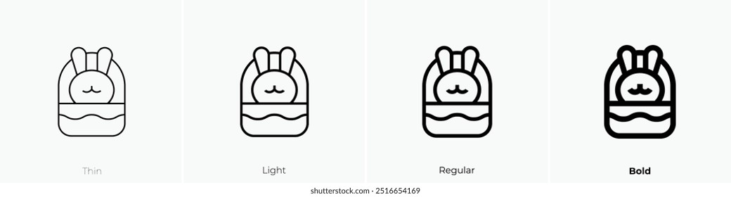 rabbit icon. Thin, Light Regular And Bold style design isolated on white background