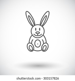 Rabbit icon. Thin line flat vector related icon for web and mobile applications. It can be used as - logo, pictogram, icon, infographic element. Vector Illustration. 