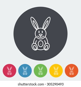 Rabbit icon. Thin line flat vector related icon for web and mobile applications. It can be used as - logo, pictogram, icon, infographic element. Vector Illustration. 