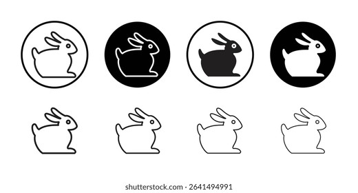 Rabbit icon Thin line illustration set vector