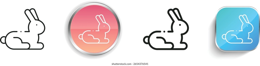 rabbit icon. Thin Linear, Regular and Button Style Design Isolated On White Background