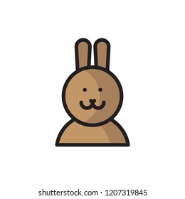 rabbit icon vector. animal icon filled outline style