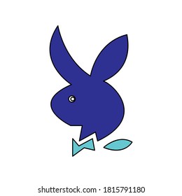 Ilustración de diseño de vector de icono de conejo