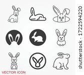 Rabbit icon vector, design on background, Rabbit Logo for your design.
