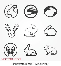 Rabbit icon vector, design on background, Rabbit Logo for your design.