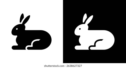 Rabbit icon Vector in flat style. Collection silhouettes