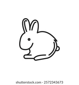 Rabbit icon Vector flat thin line illustration