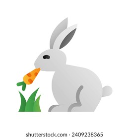 Rabbit icon vector in gradient fill style with high vector quality suitable for ui and spring season