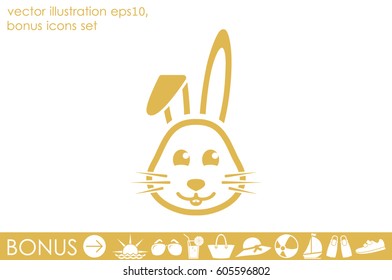 rabbit icon, vector illustration