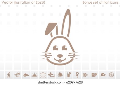 rabbit icon, vector illustration