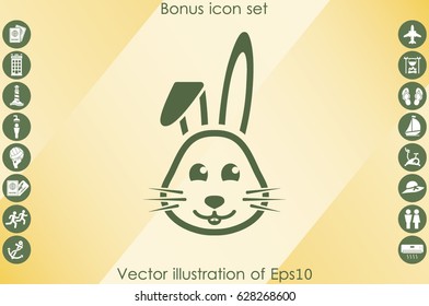 rabbit icon, vector illustration