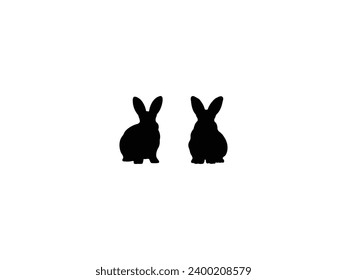 Rabbit icon vector. Rabbit vector illustration. Rabbit silhouette isolated white background