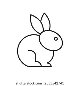 Rabbit icon vector isolated on white background.