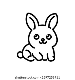 rabbit icon vector, line style icon