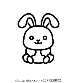 rabbit icon vector, line style icon